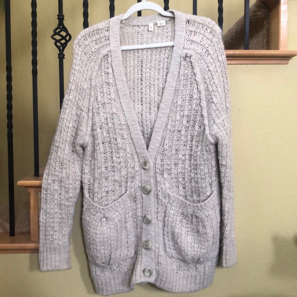 Anthropologie Moth Beige Button-down Cardigan S/P